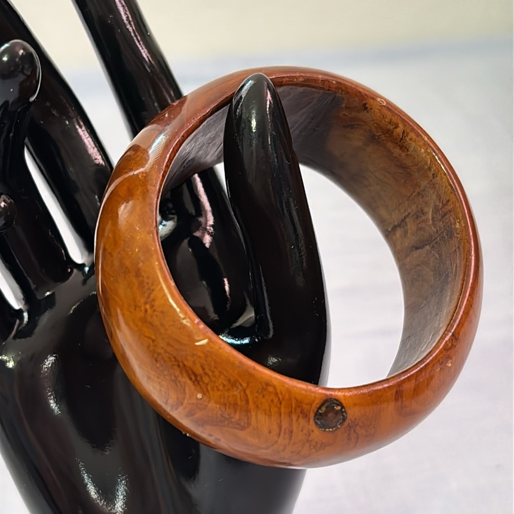 Wide Wooden Bangle Bracelet for Small Hands